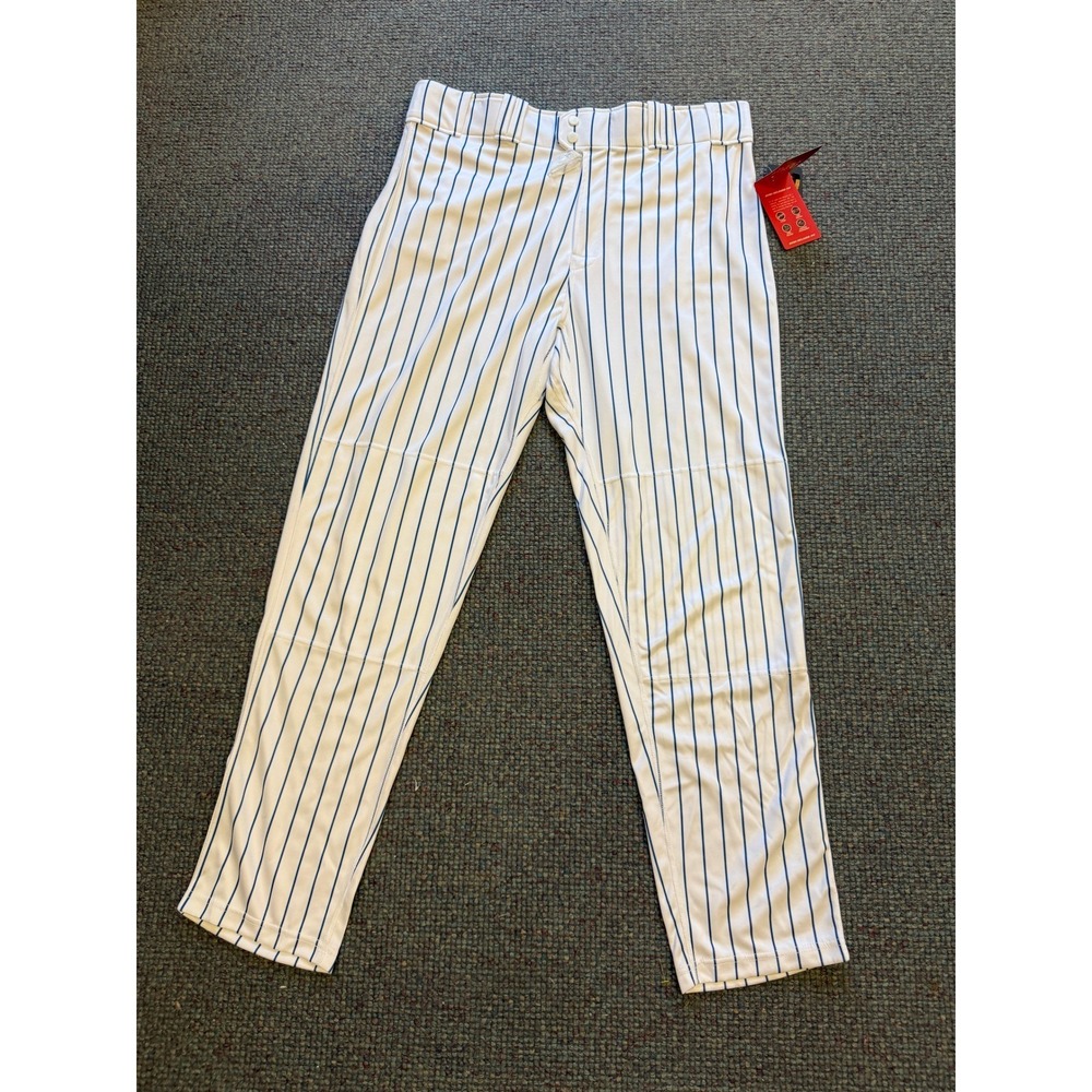 Rawlings Mens XL Pinstripe Baseball Pants White Blue New NWT
